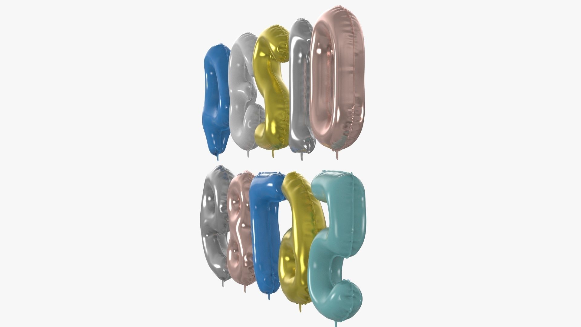 Numbers Balloon 3D model_5
