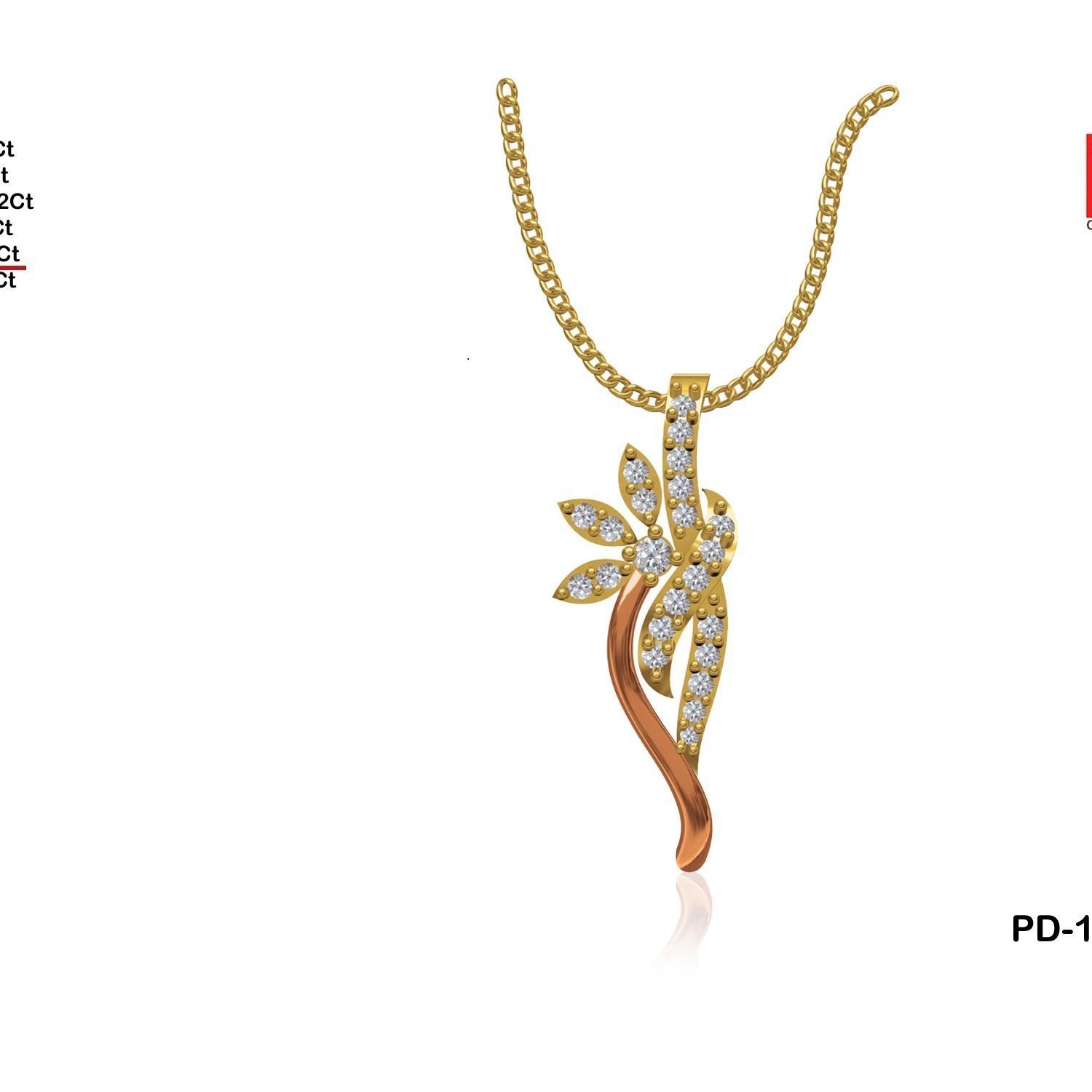 Women pendant 3D print model_19