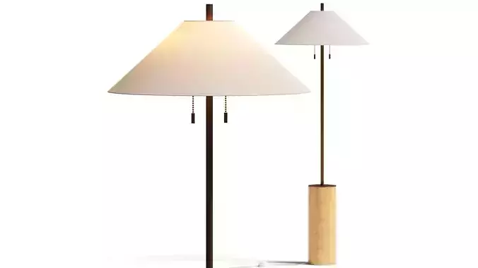 Crate and Barrel Tierra End Grain Wood Floor Lamp