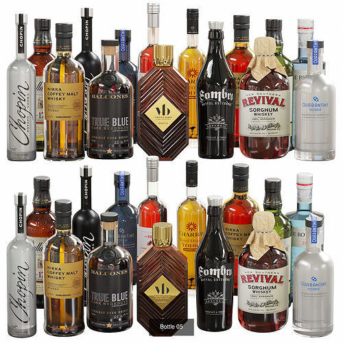 Bottles Collection liquor 3D Model Pack 6