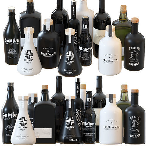 Bottles Collection liquor 3D Model Pack 7