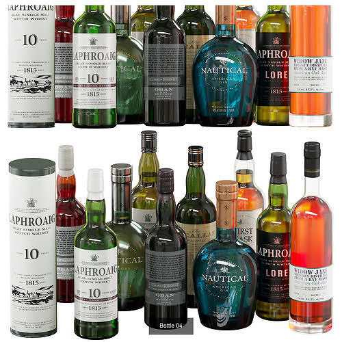 Bottles Collection liquor 3D Model Pack 5