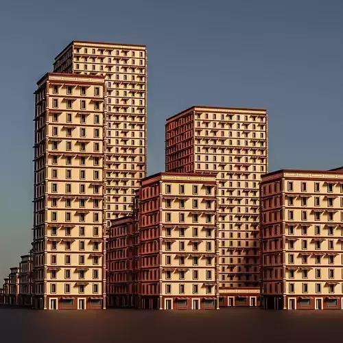 Stylized Apartments Buildings Package