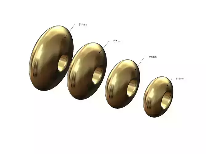 Elliptical bead and bracelet charm sizes 5to8mm