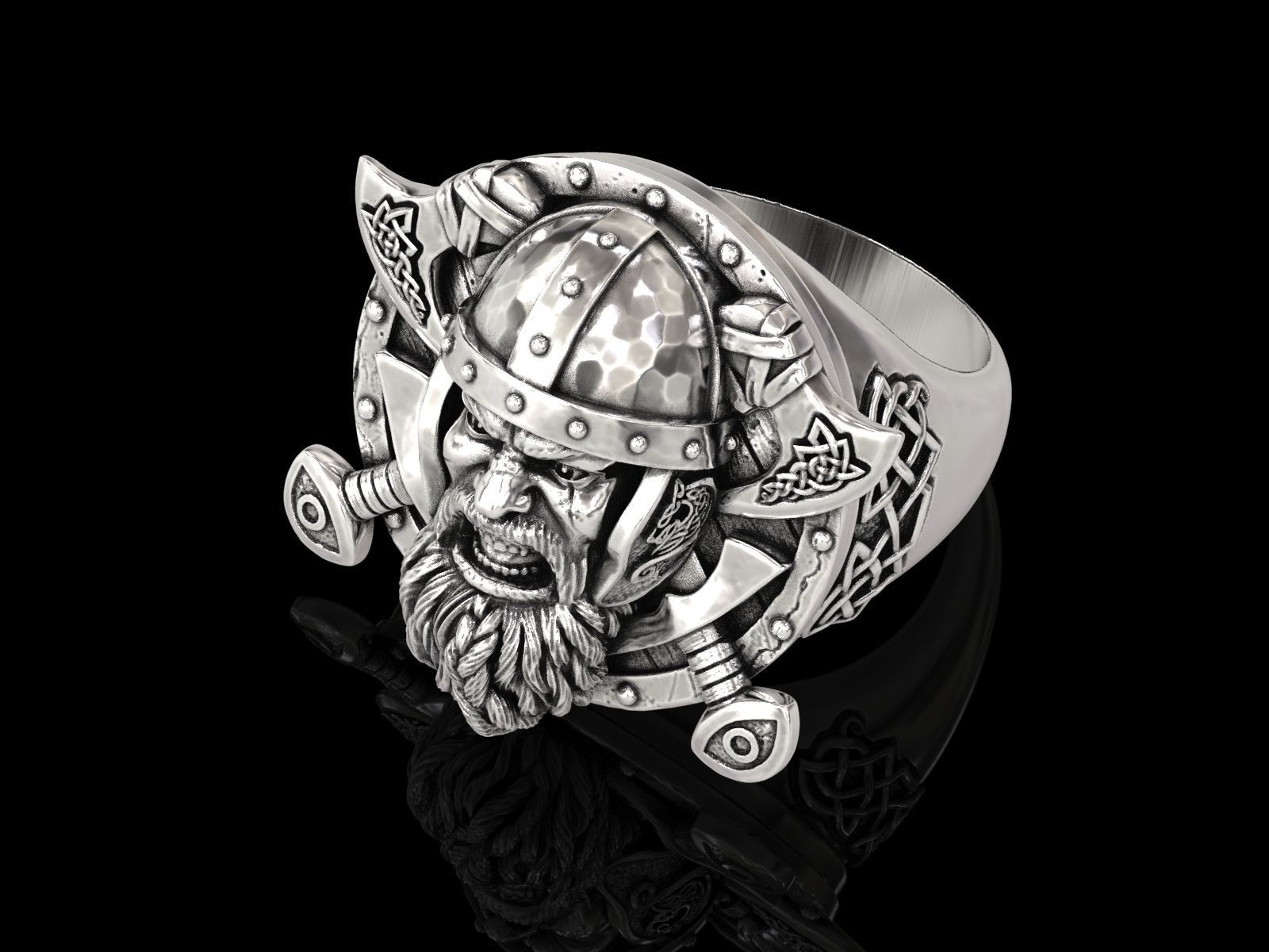 The viking Warrior Ring 3D print model_7