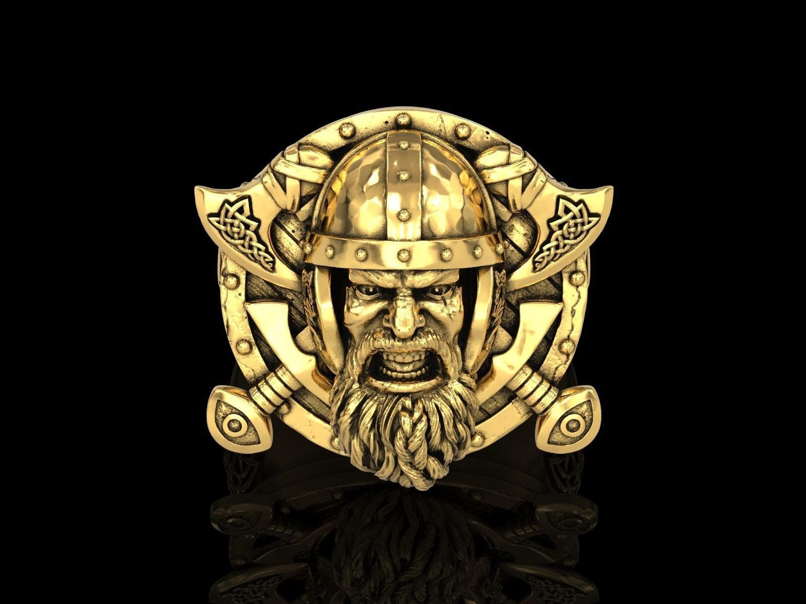The viking Warrior Ring 3D print model_1