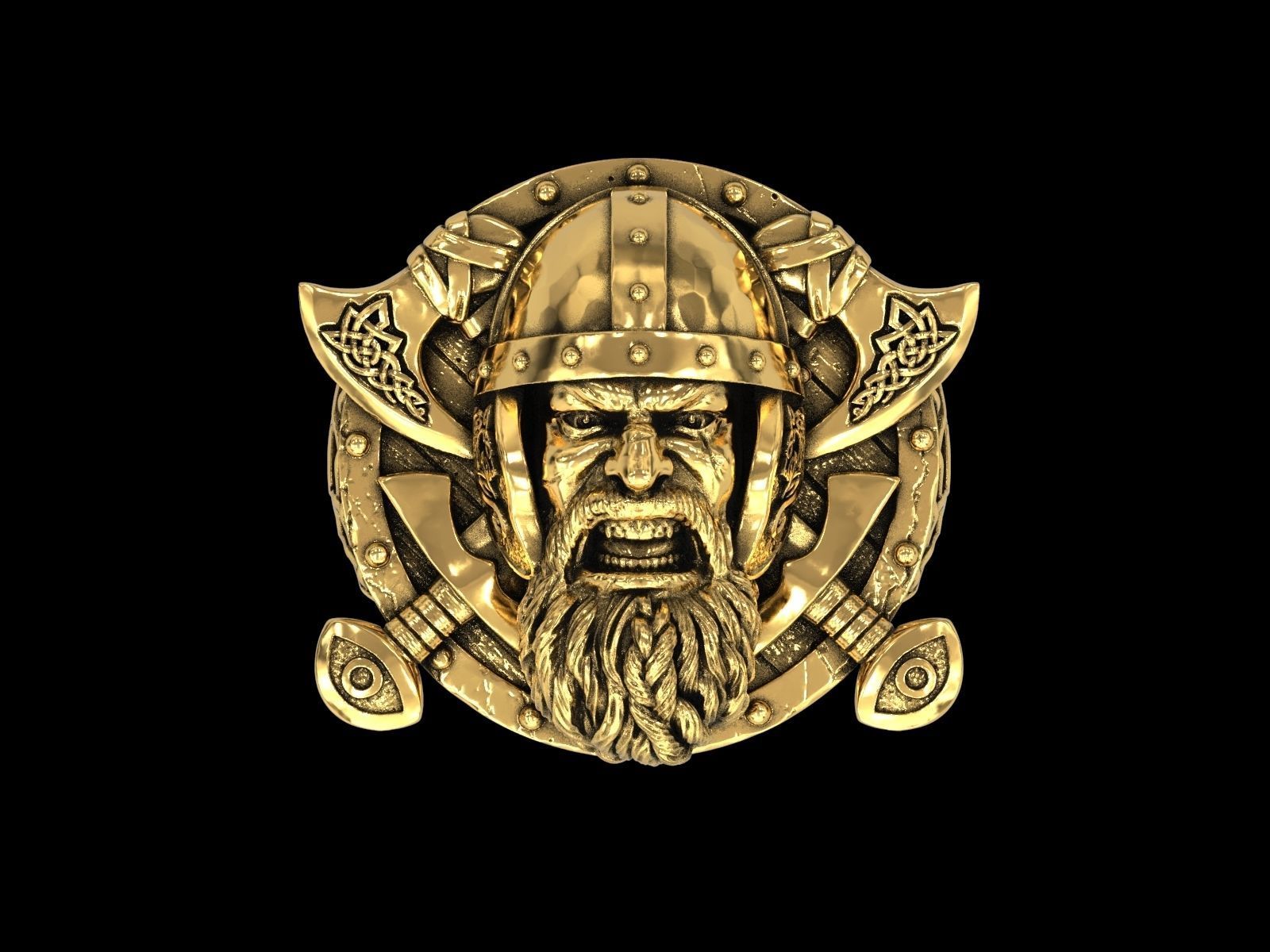 The viking Warrior Ring 3D print model_23