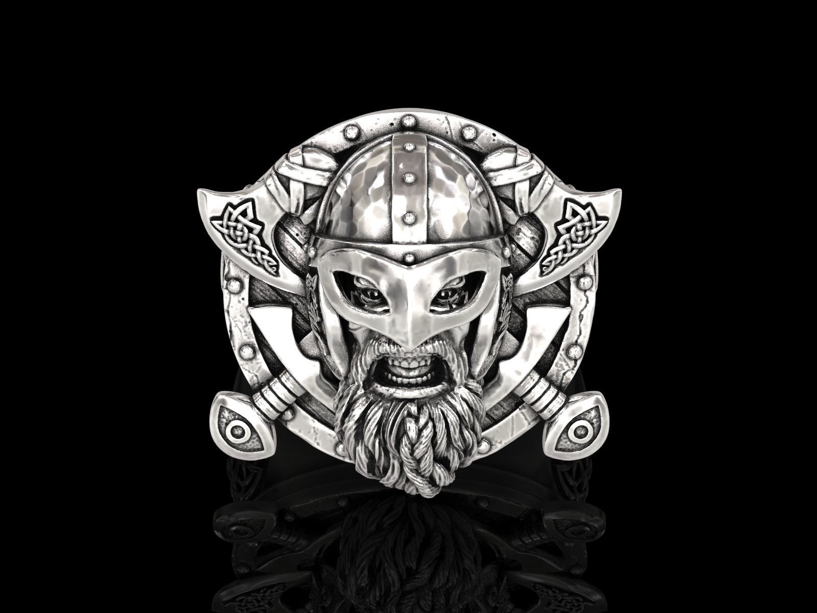 The viking Warrior Ring 3D print model_3