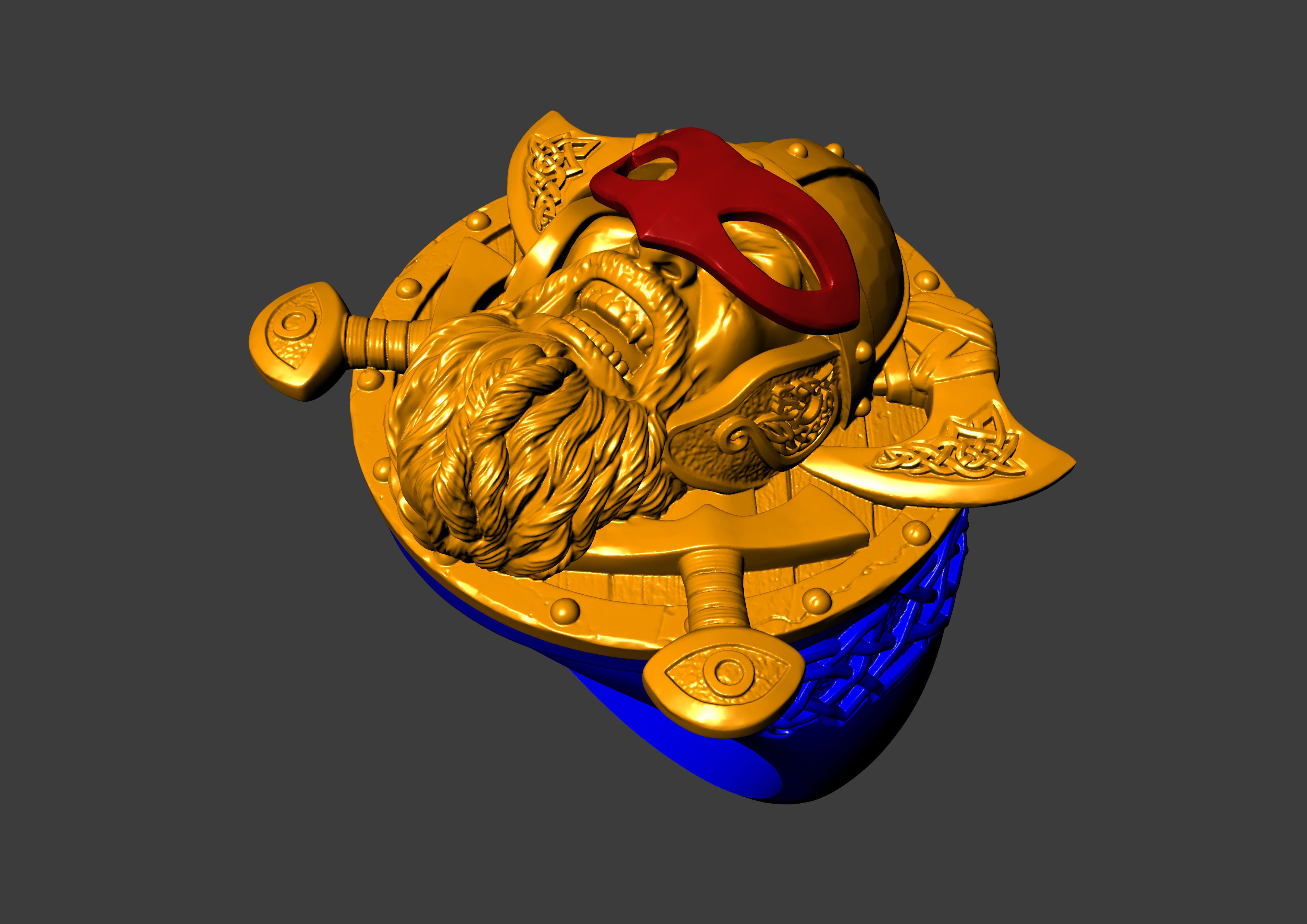 The viking Warrior Ring 3D print model_30