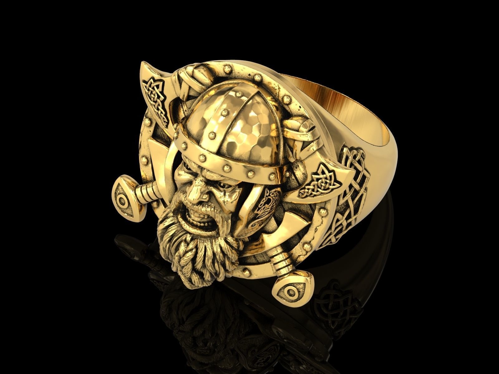The viking Warrior Ring 3D print model_6