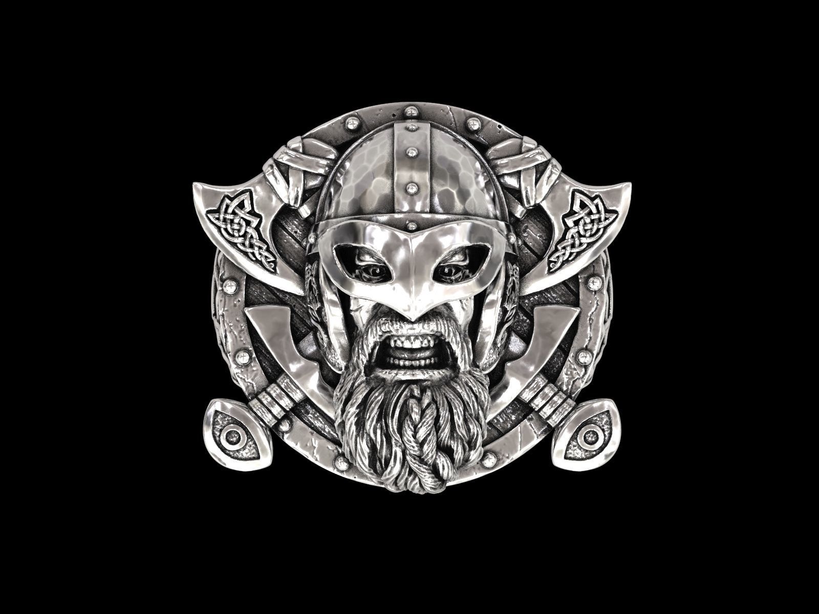 The viking Warrior Ring 3D print model_18