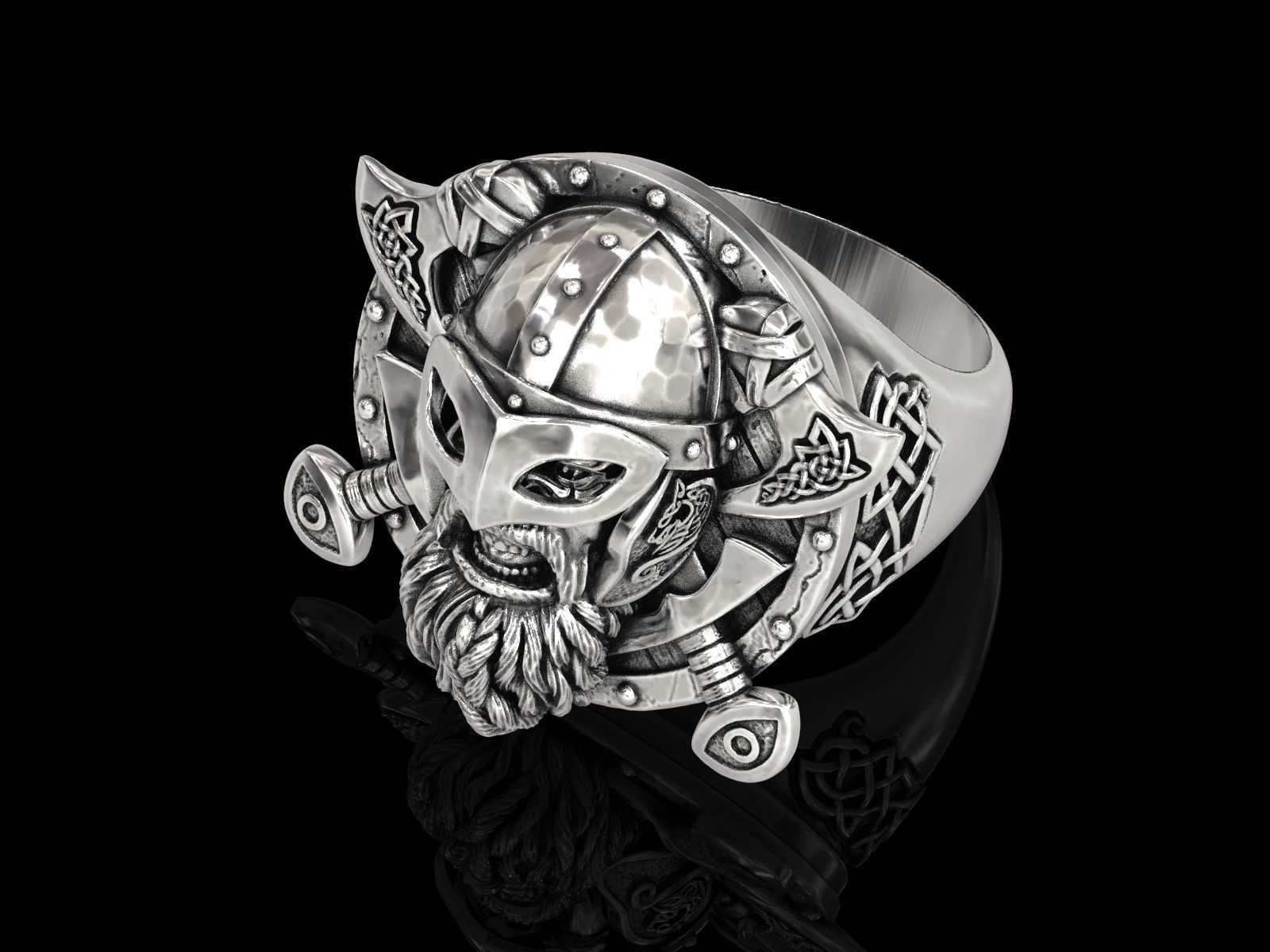 The viking Warrior Ring 3D print model_5