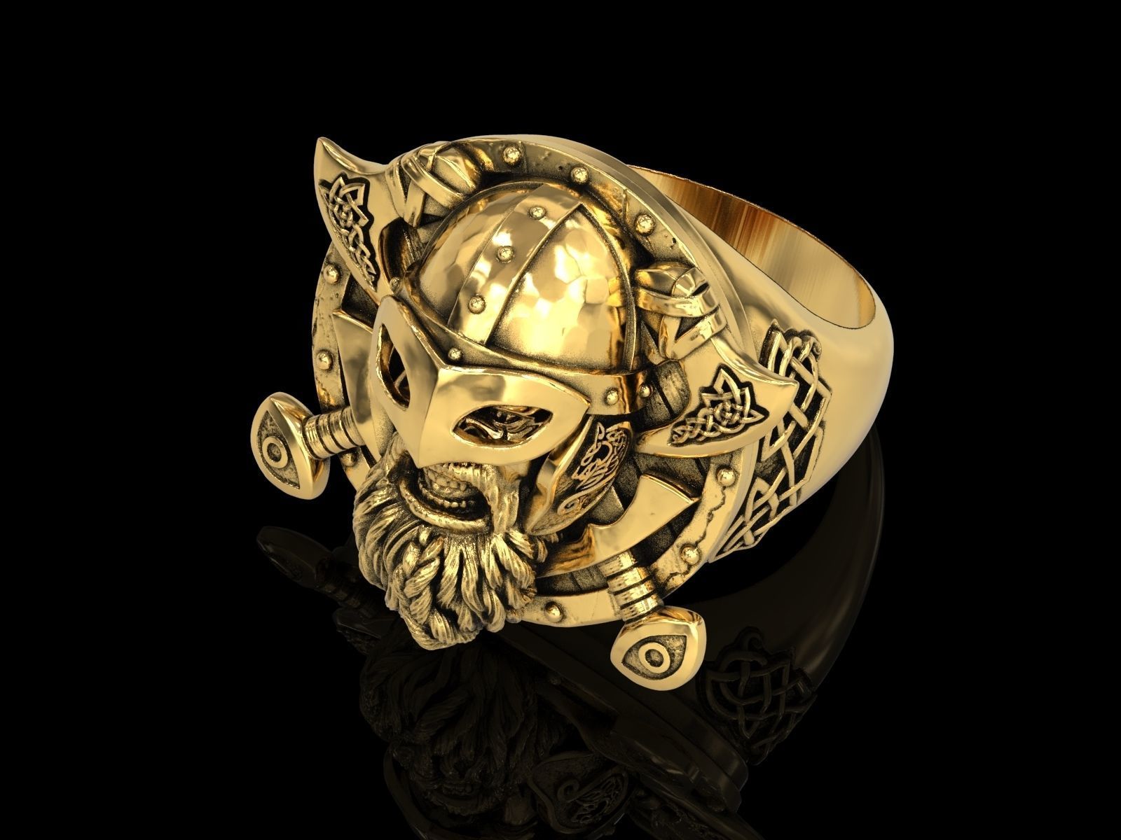 The viking Warrior Ring 3D print model_4
