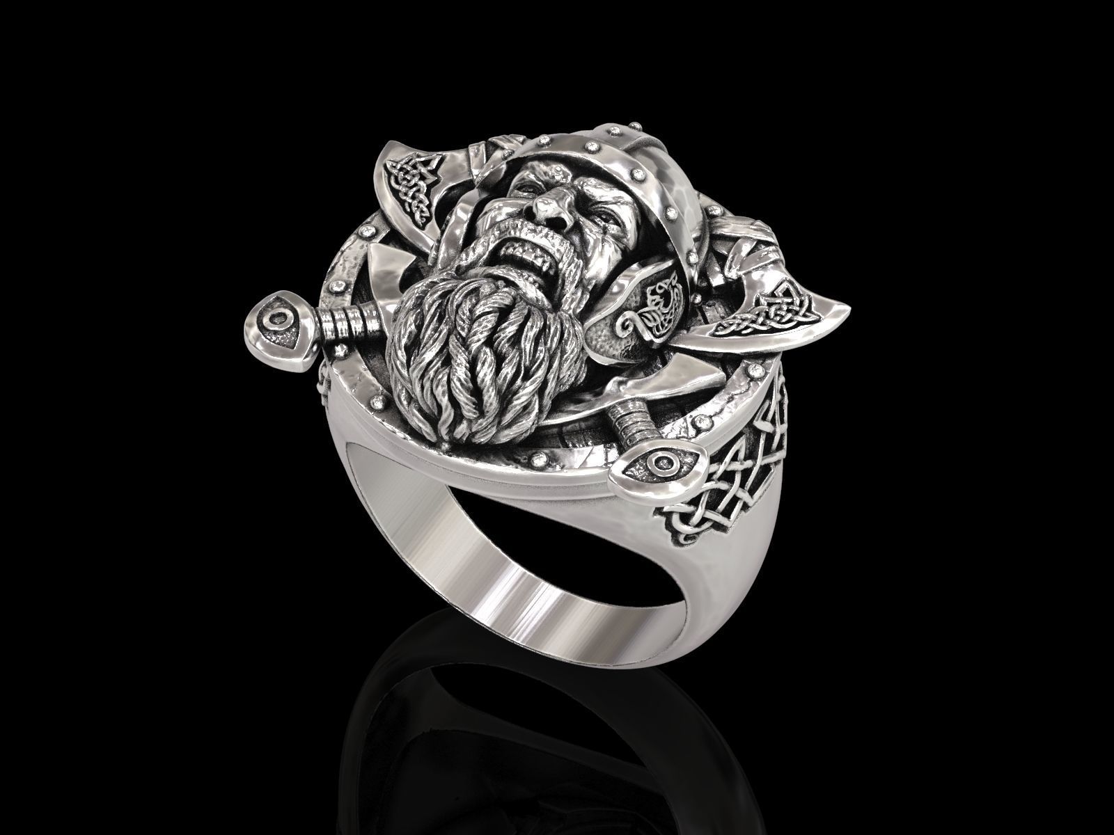 The viking Warrior Ring 3D print model_14