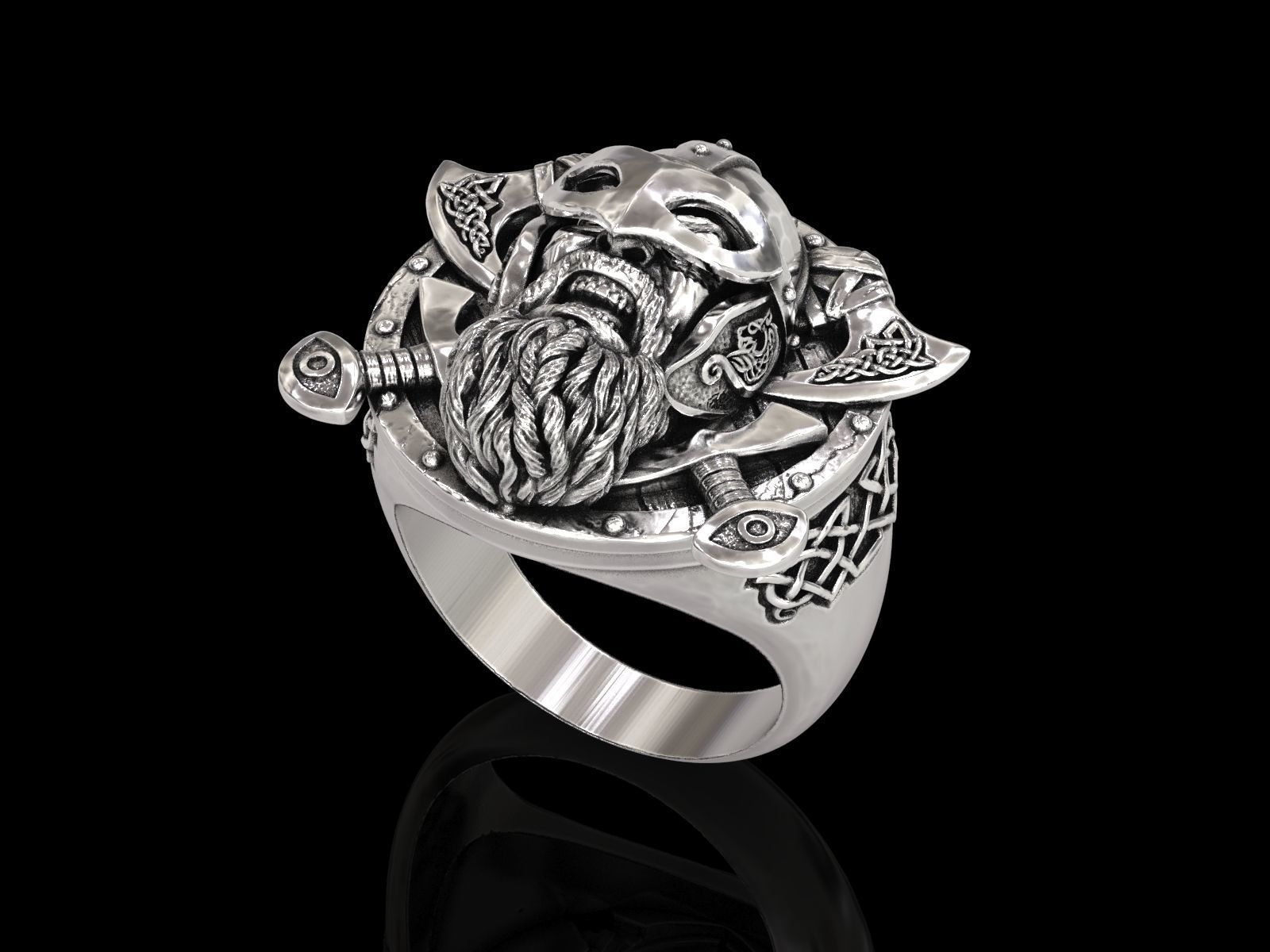 The viking Warrior Ring 3D print model_10