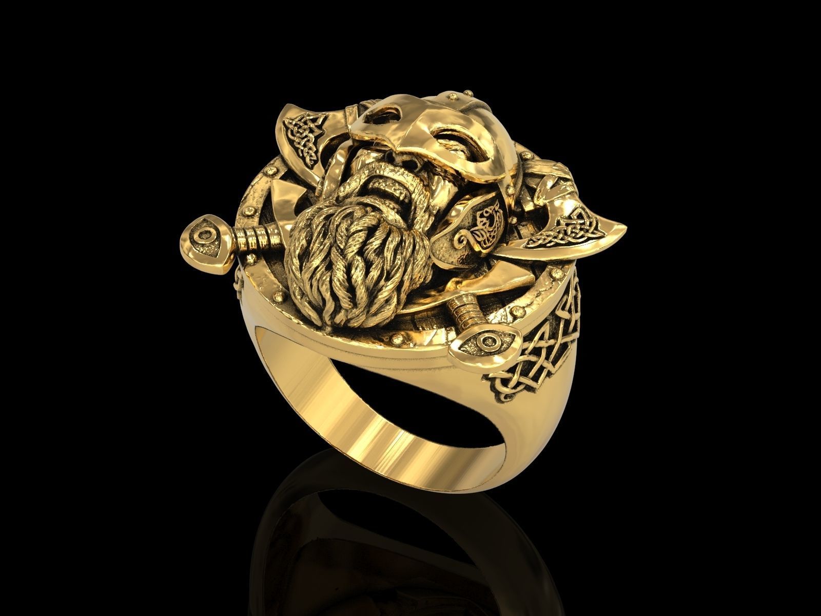 The viking Warrior Ring 3D print model_16