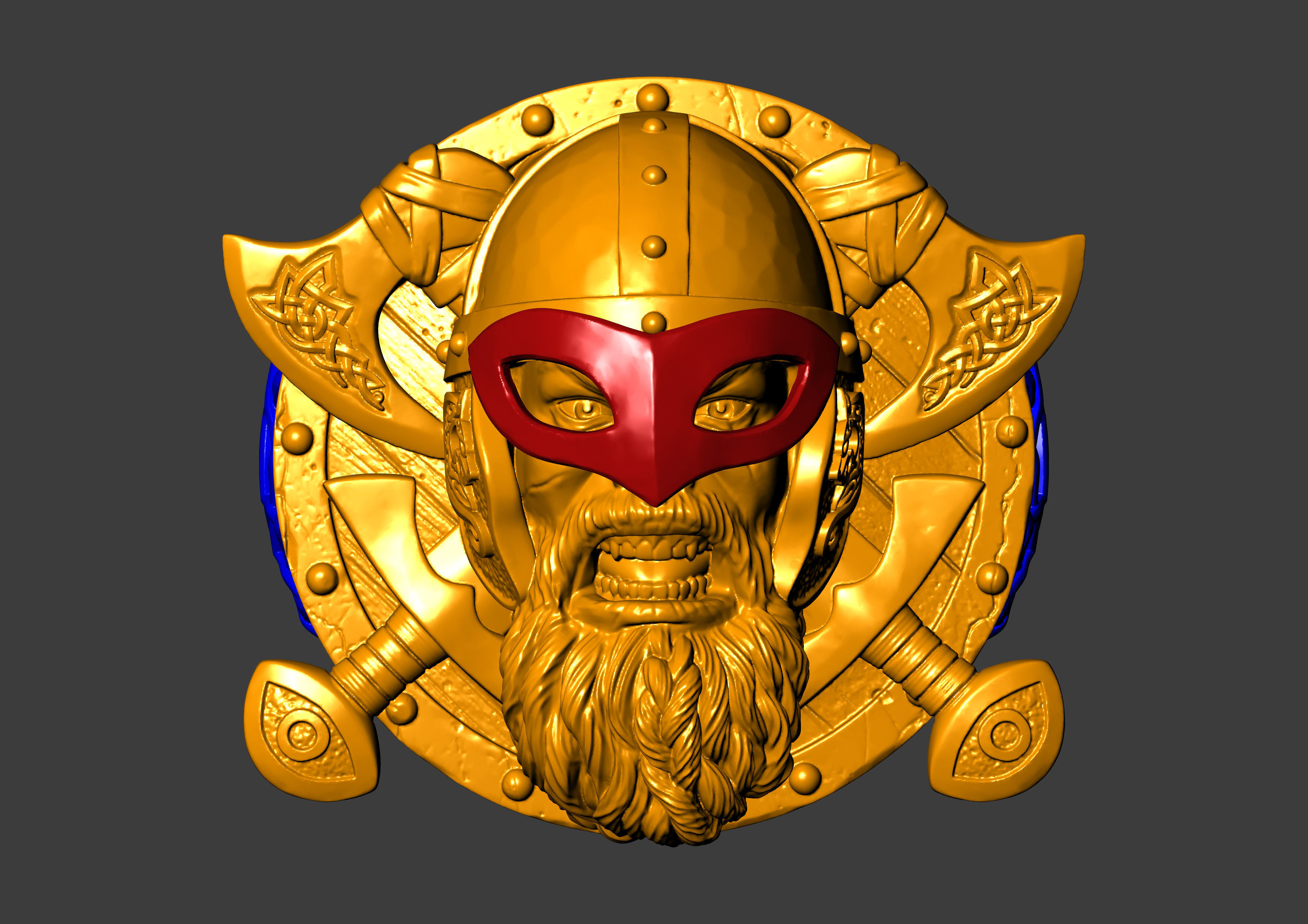 The viking Warrior Ring 3D print model_32