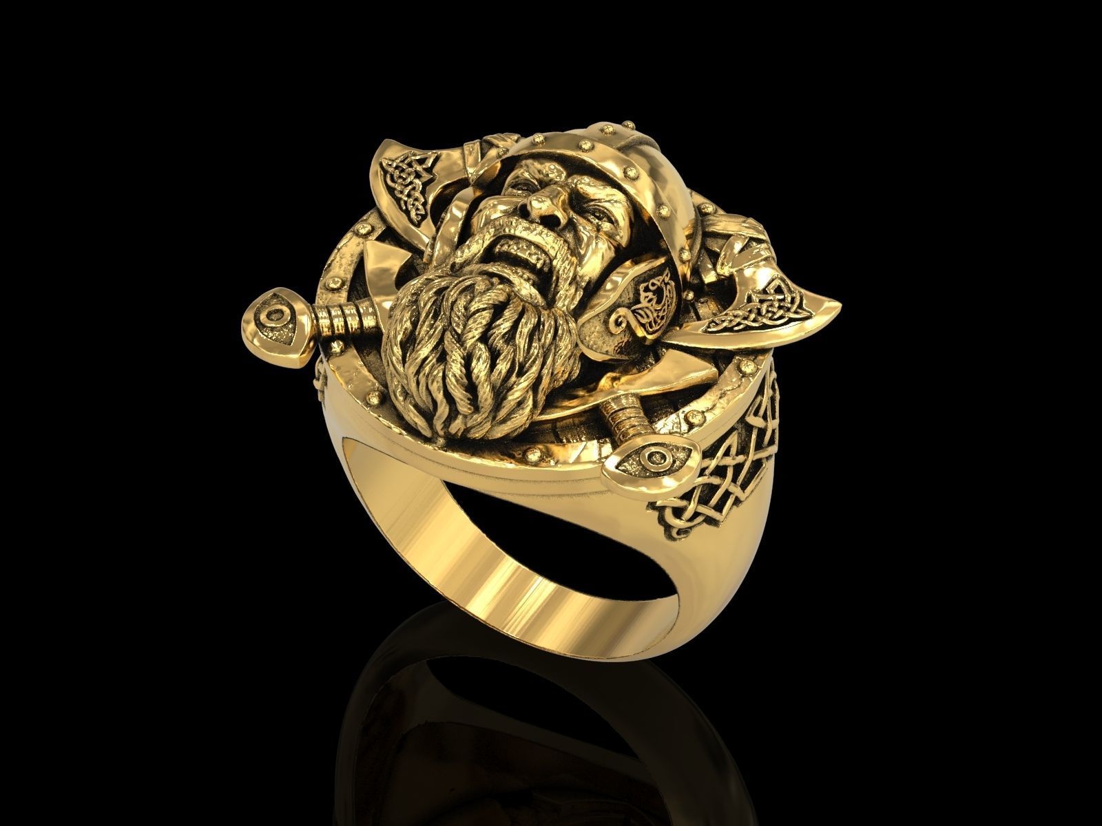 The viking Warrior Ring 3D print model_17
