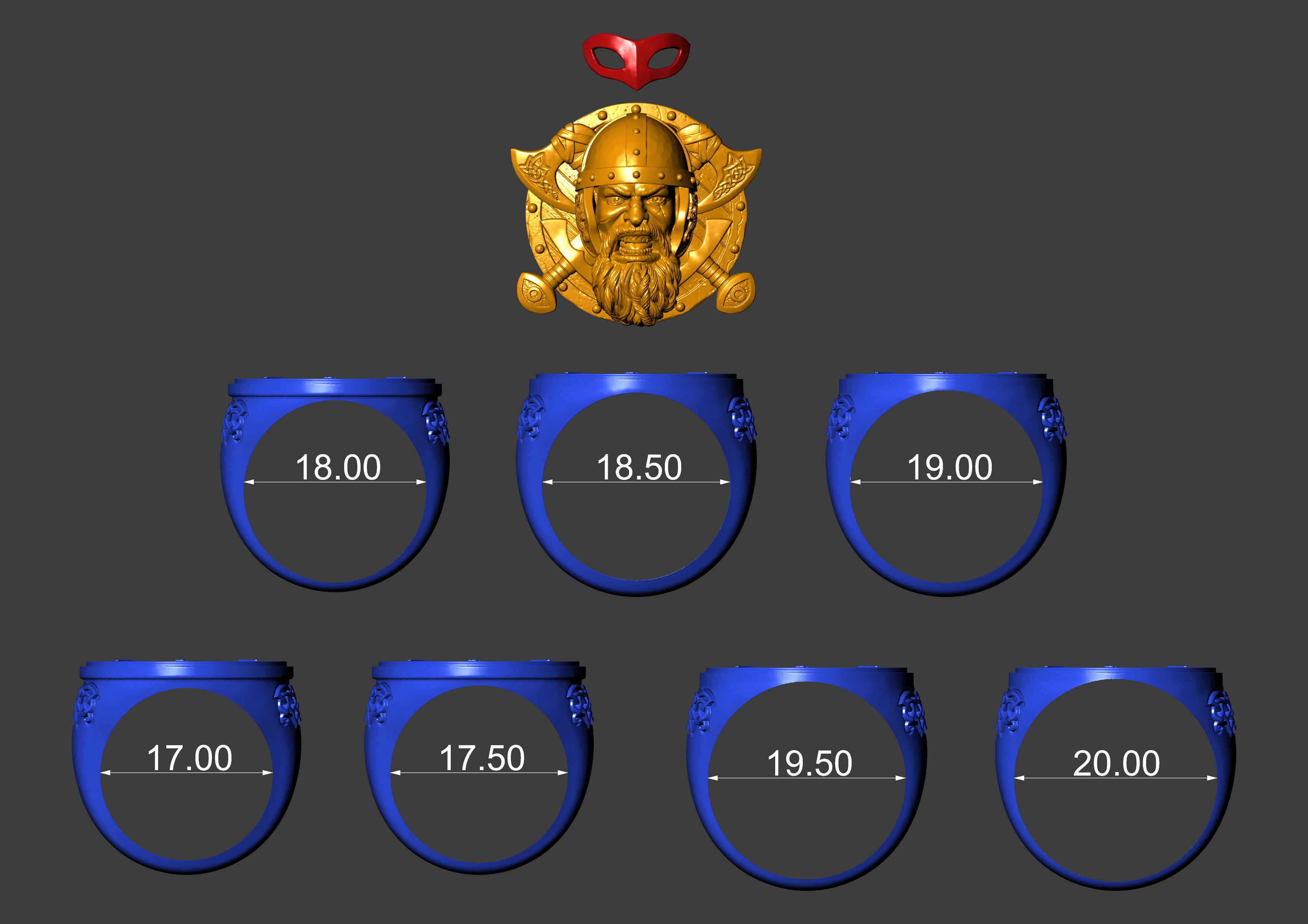 The viking Warrior Ring 3D print model_29