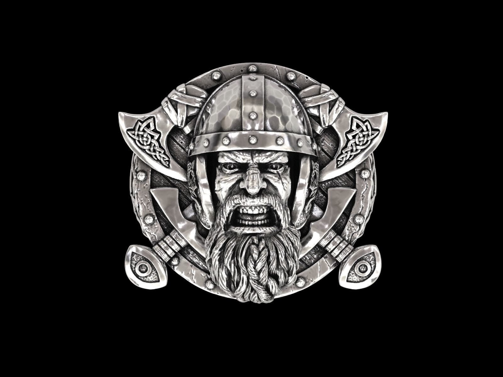 The viking Warrior Ring 3D print model_13