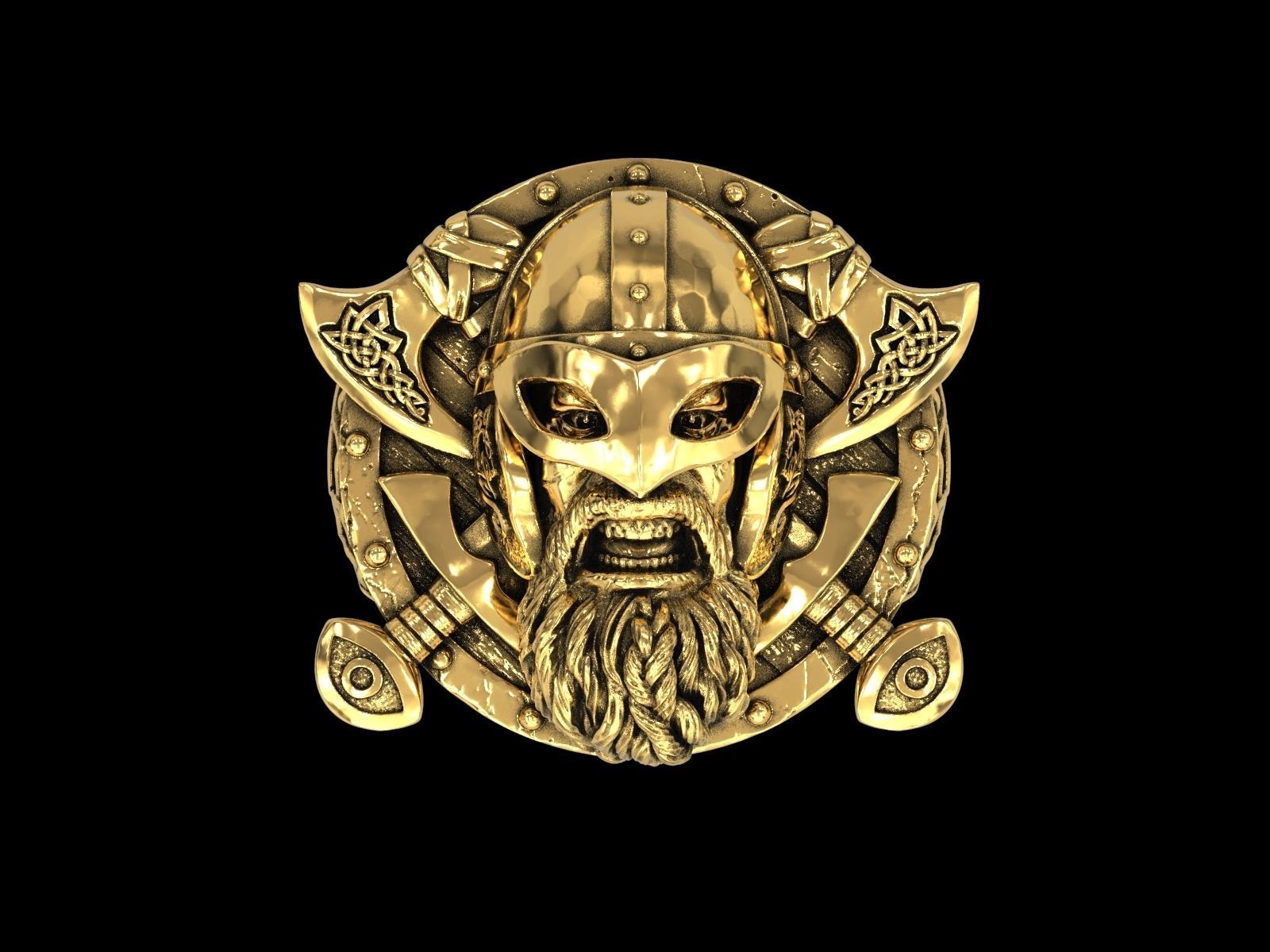 The viking Warrior Ring 3D print model_15
