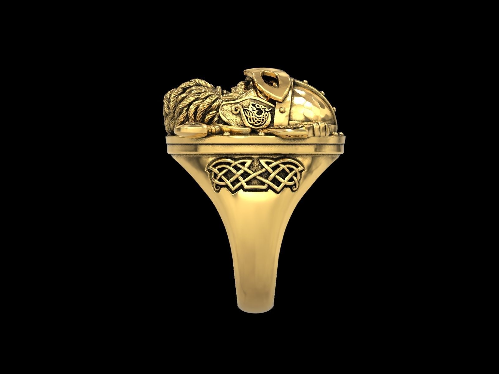 The viking Warrior Ring 3D print model_12