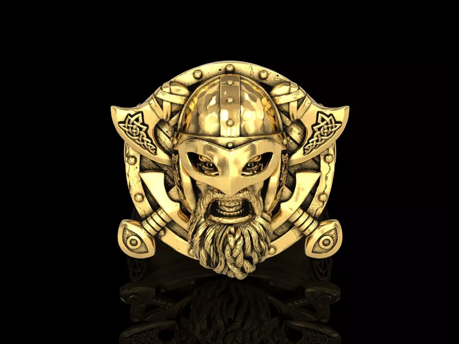 The viking Warrior Ring 3D print model_0