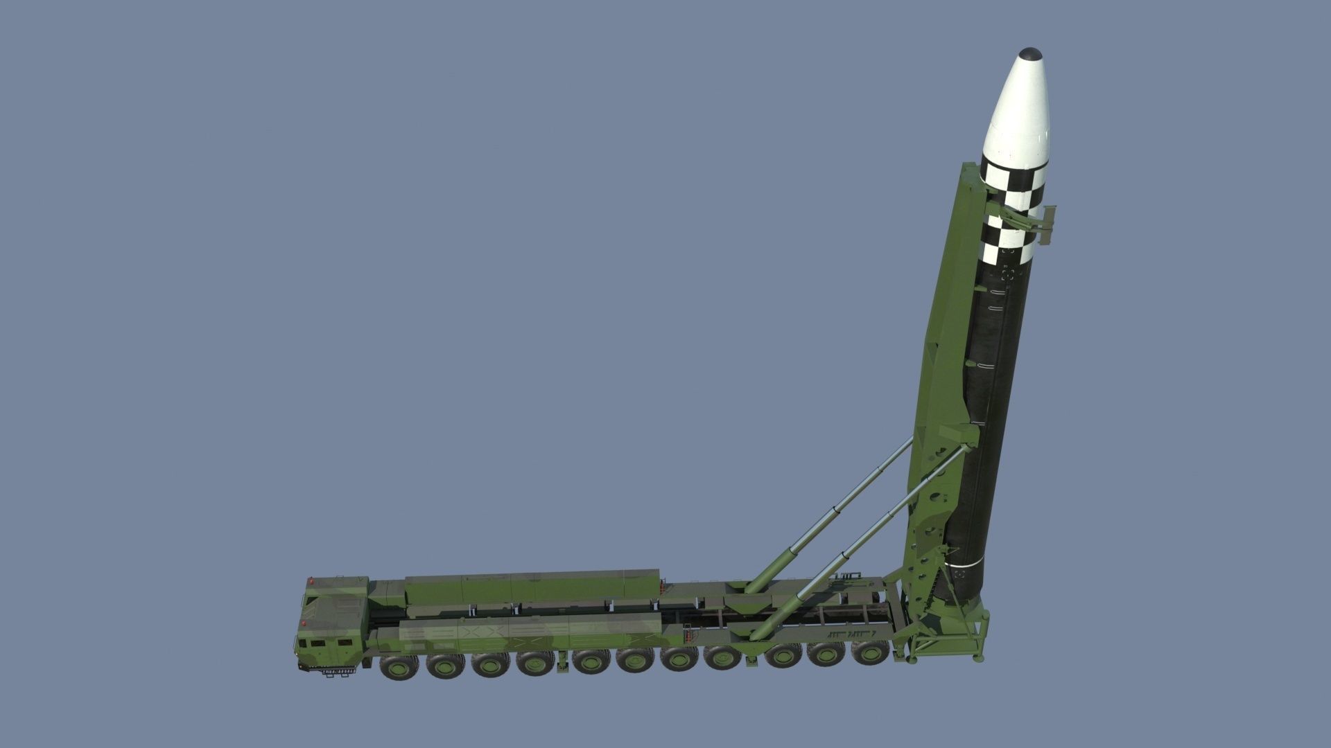 Hwasong 17 missile launcher 3D model_10