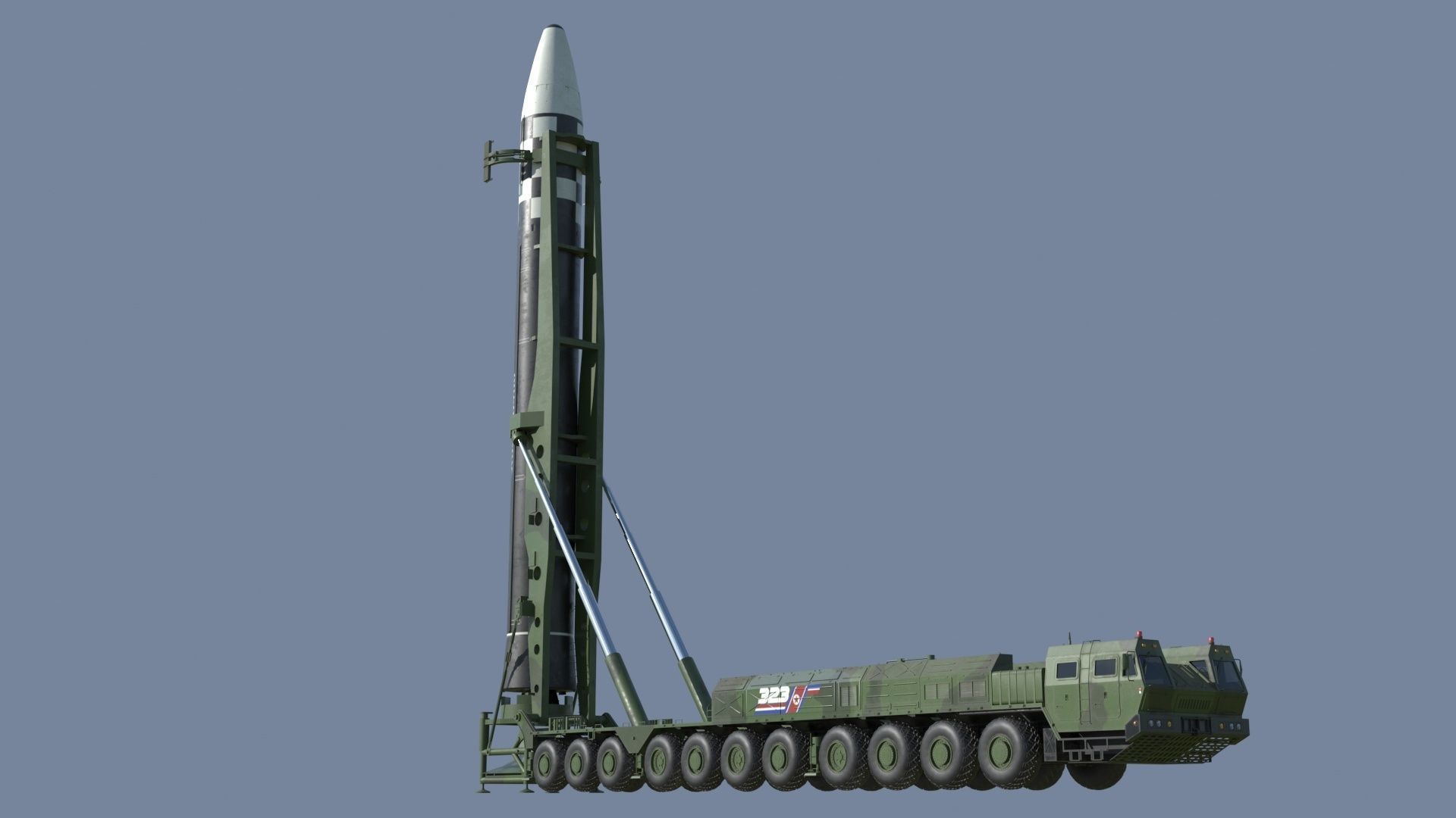 Hwasong 17 missile launcher 3D model_7