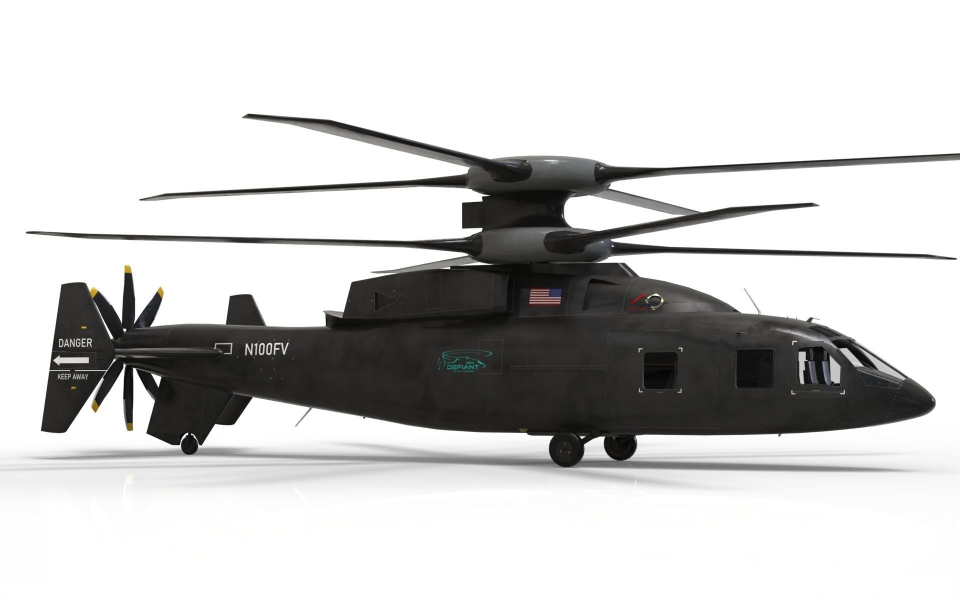 Sikorsky Boeing SB 1 Defiant helicopter 3D model_1