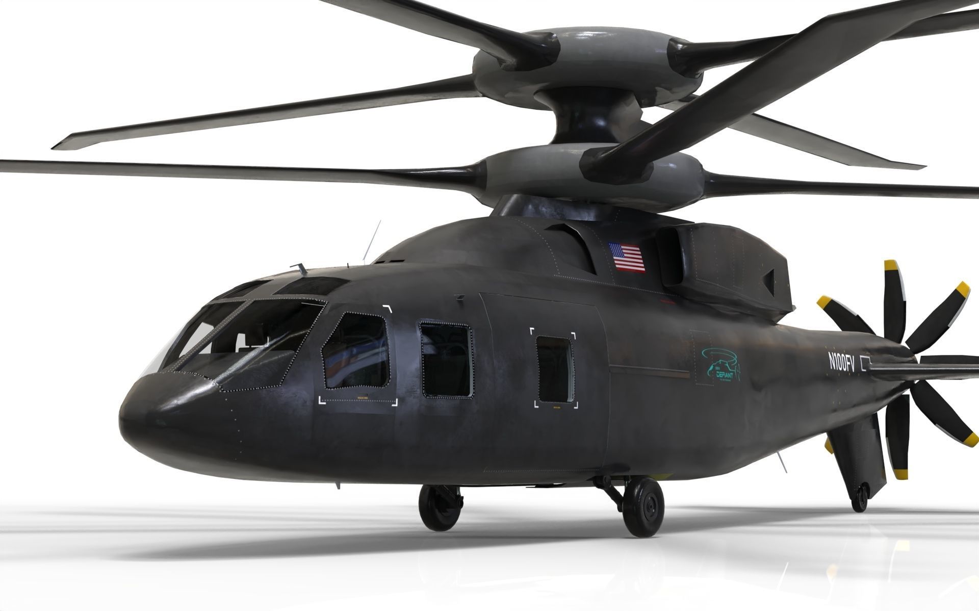 Sikorsky Boeing SB 1 Defiant helicopter 3D model_4