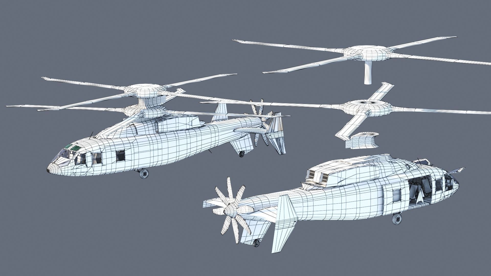 Sikorsky Boeing SB 1 Defiant helicopter 3D model_17