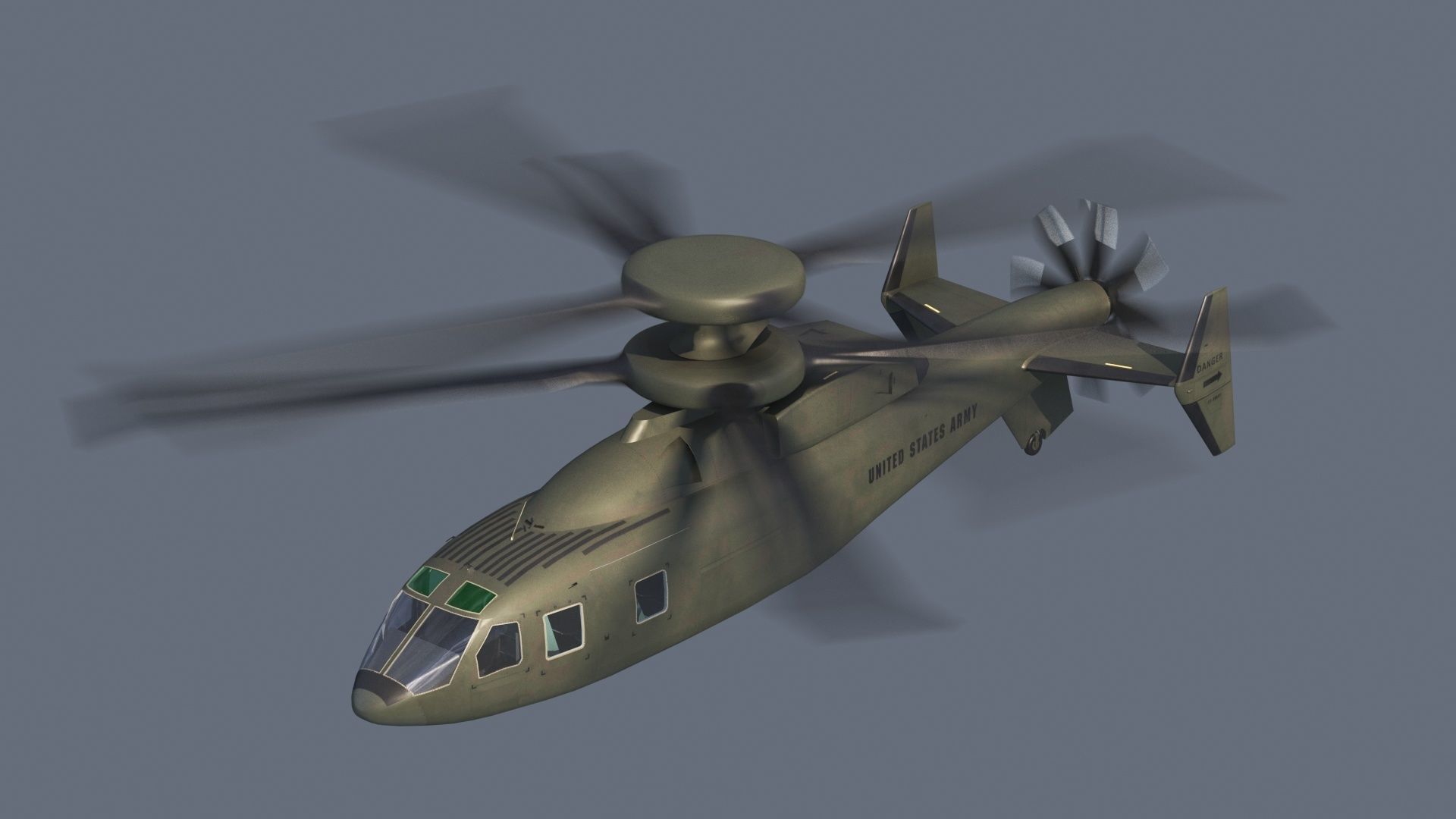 Sikorsky Boeing SB 1 Defiant helicopter 3D model_11