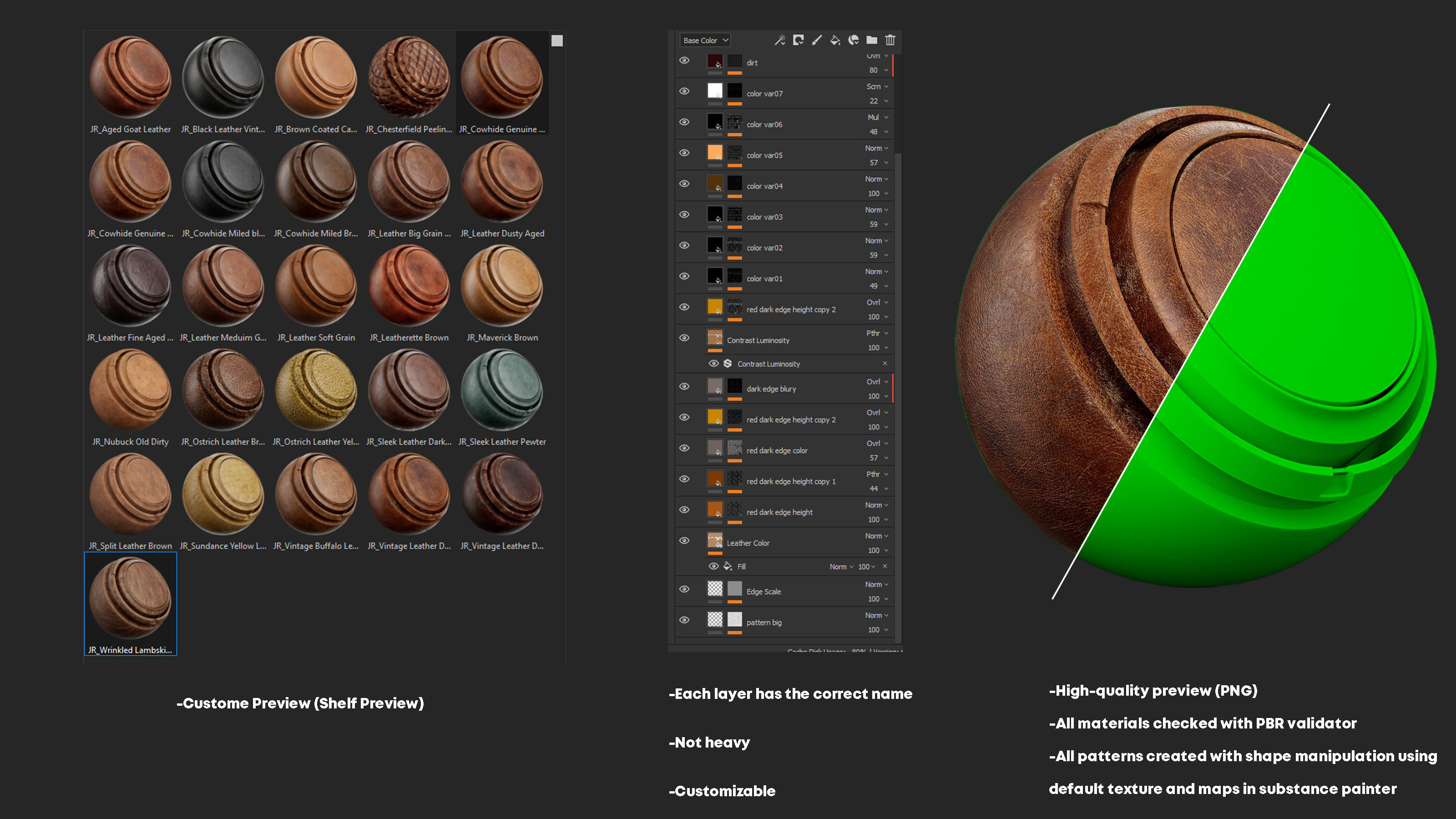 Leather Smart Materials for Substance painter VOL 02 Texture_1