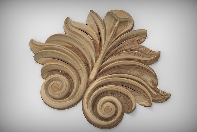 Floral Wood Carving for Furniture - 32 3D model