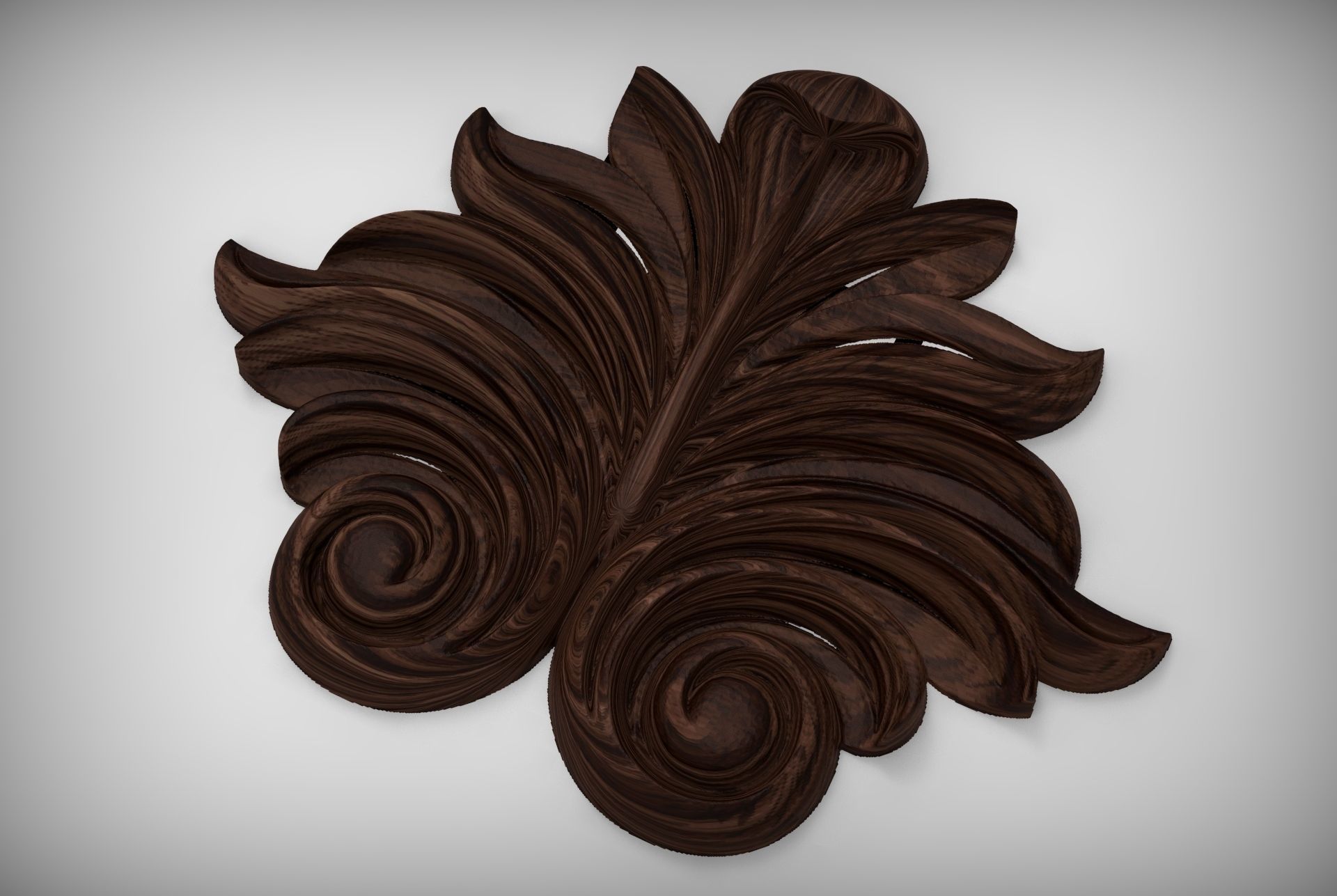 Floral Wood Carving for Furniture - 32 3D model_7