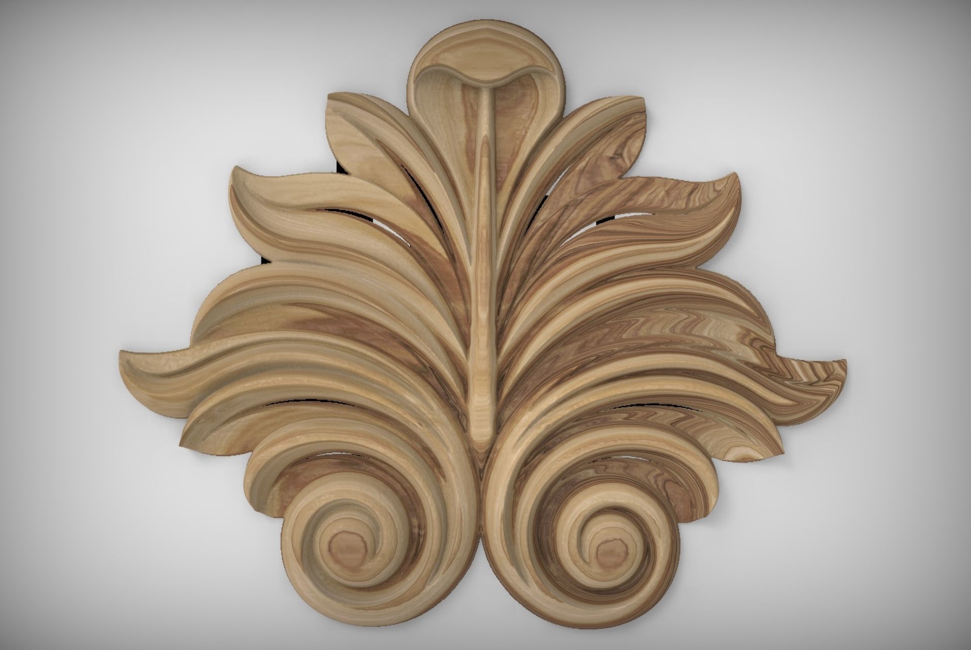 Floral Wood Carving for Furniture - 32 3D model_2