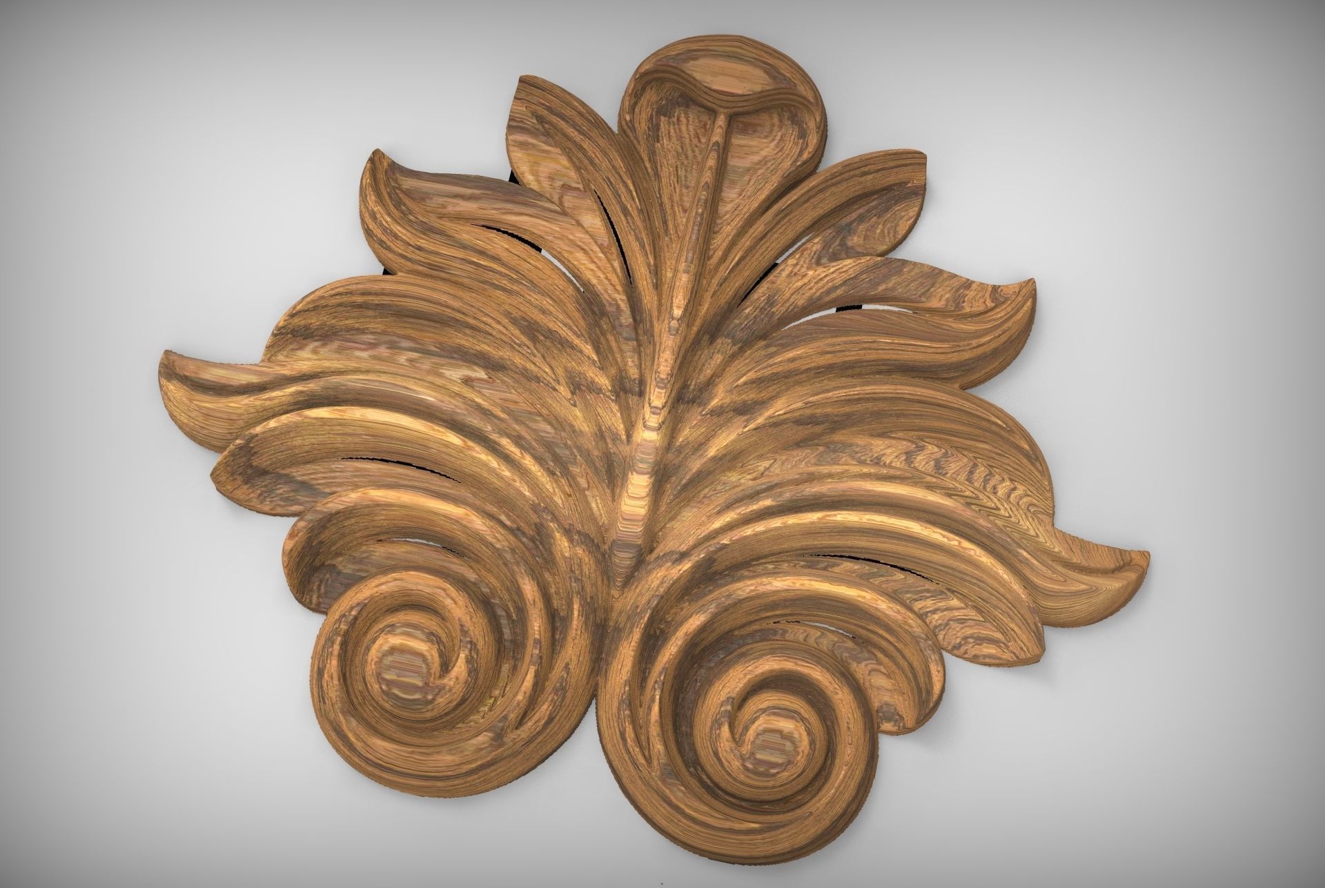 Floral Wood Carving for Furniture - 32 3D model_6