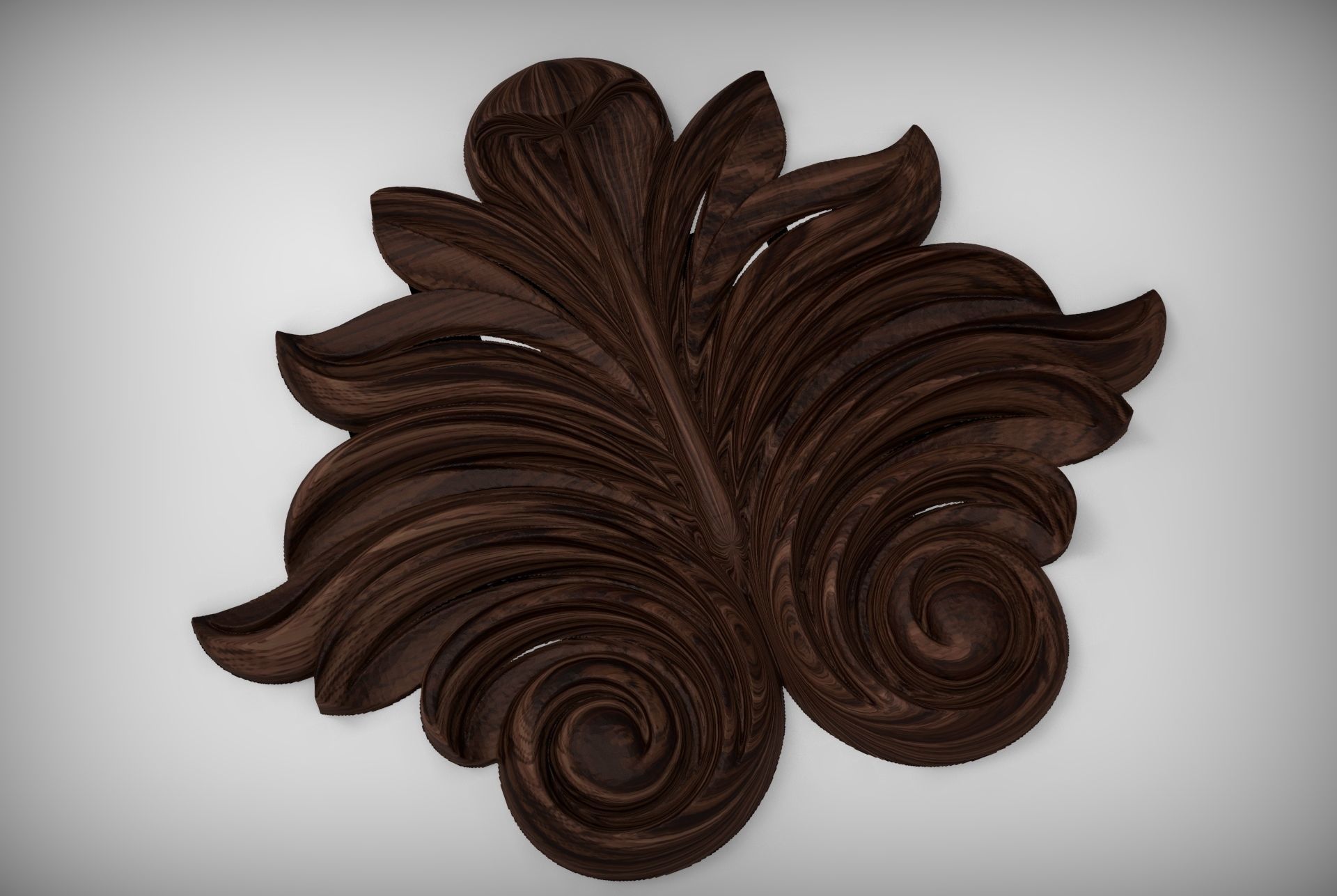 Floral Wood Carving for Furniture - 32 3D model_5