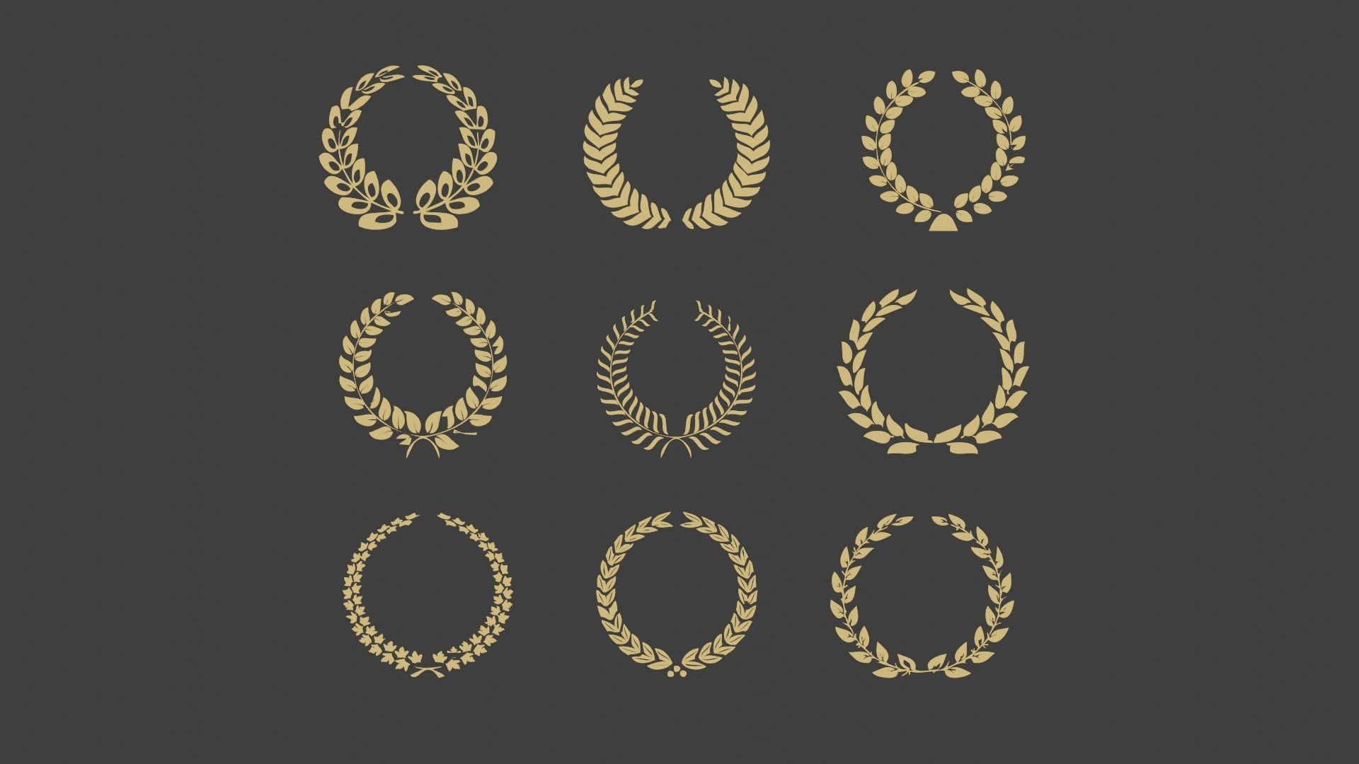Wreath Pack of 9 - High Quality - Detailed  3d model 3D model_15