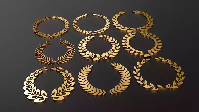 Wreath Pack of 9 - High Quality - Detailed  3d model