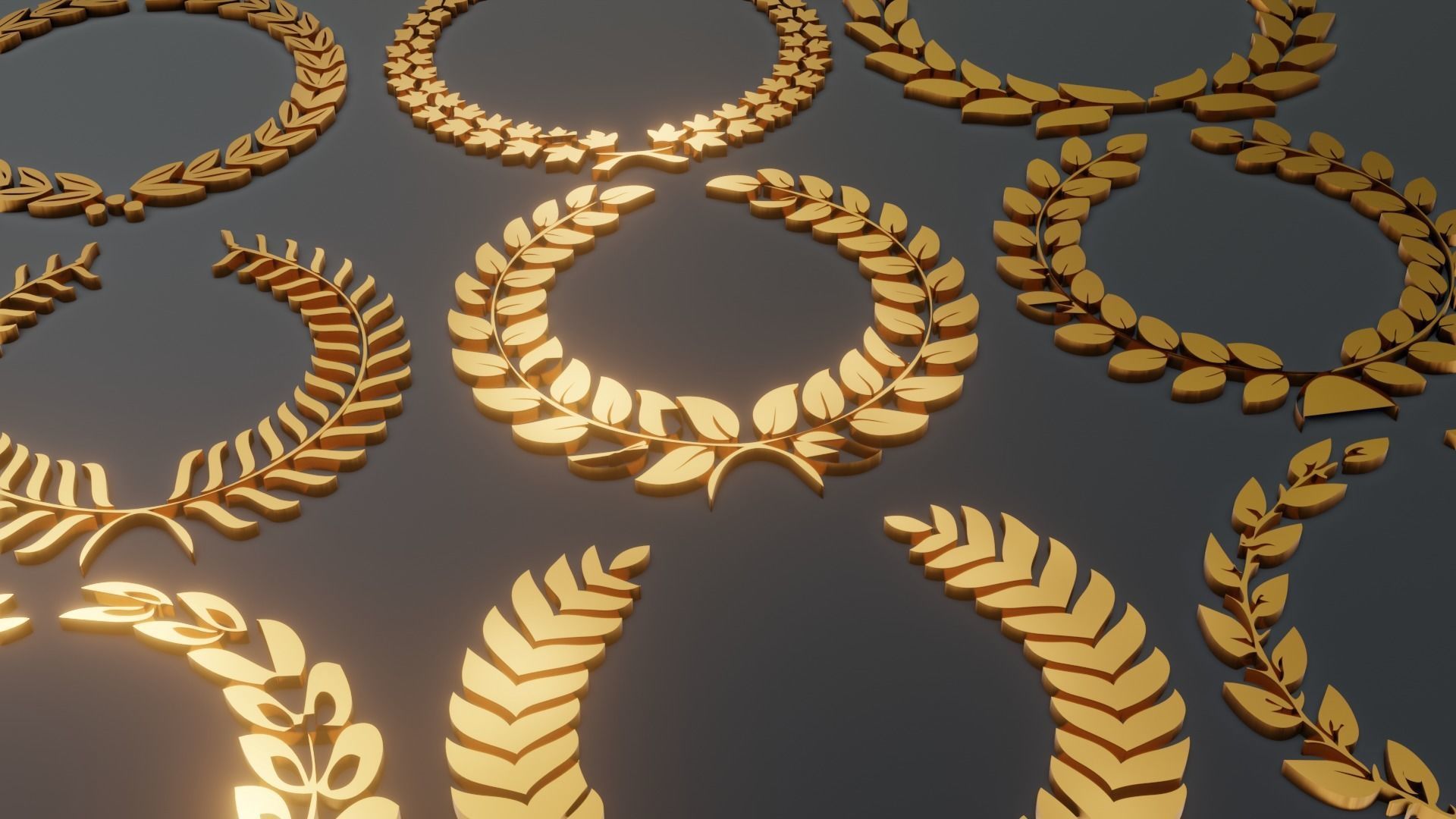 Wreath Pack of 9 - High Quality - Detailed  3d model 3D model_1