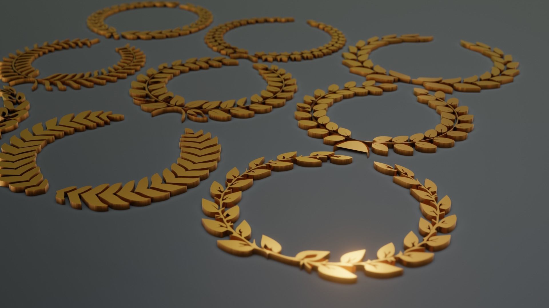 Wreath Pack of 9 - High Quality - Detailed  3d model 3D model_3