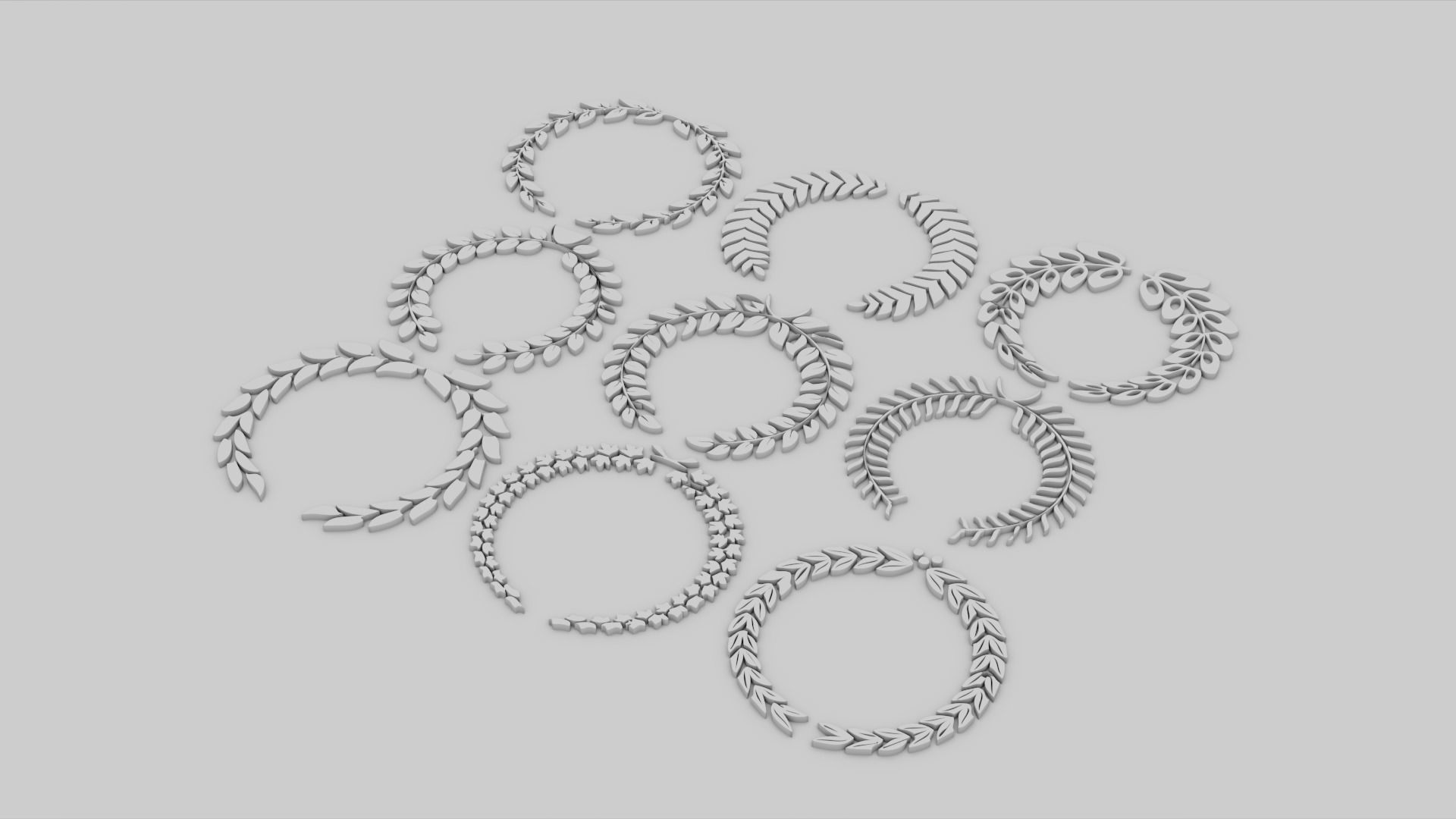 Wreath Pack of 9 - High Quality - Detailed  3d model 3D model_16