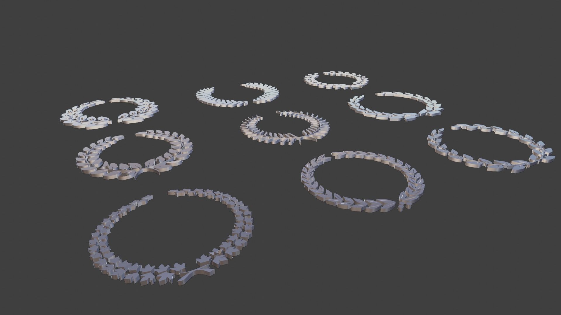 Wreath Pack of 9 - High Quality - Detailed  3d model 3D model_18