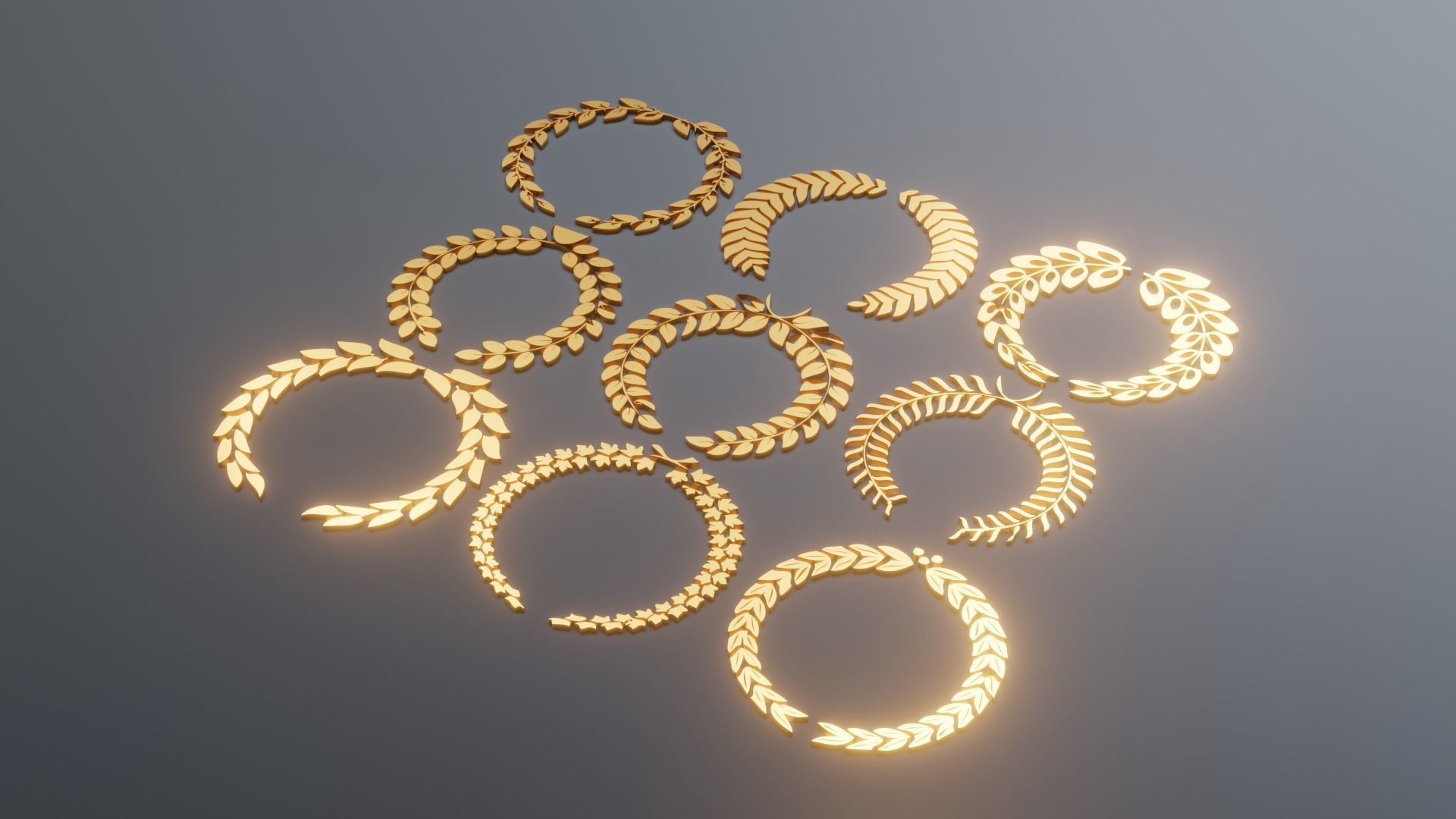 Wreath Pack of 9 - High Quality - Detailed  3d model 3D model_2