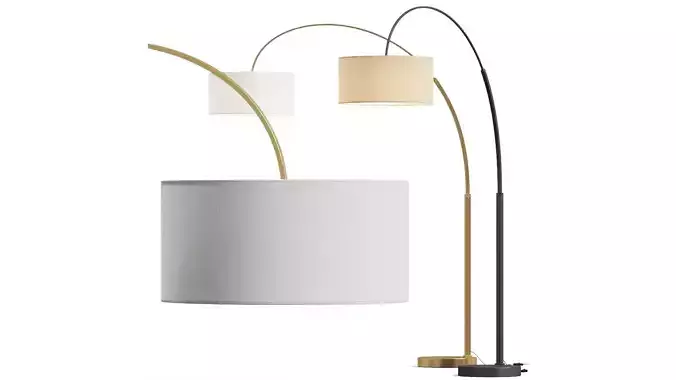 West Elm Overarching Linen Shade Floor Lamp