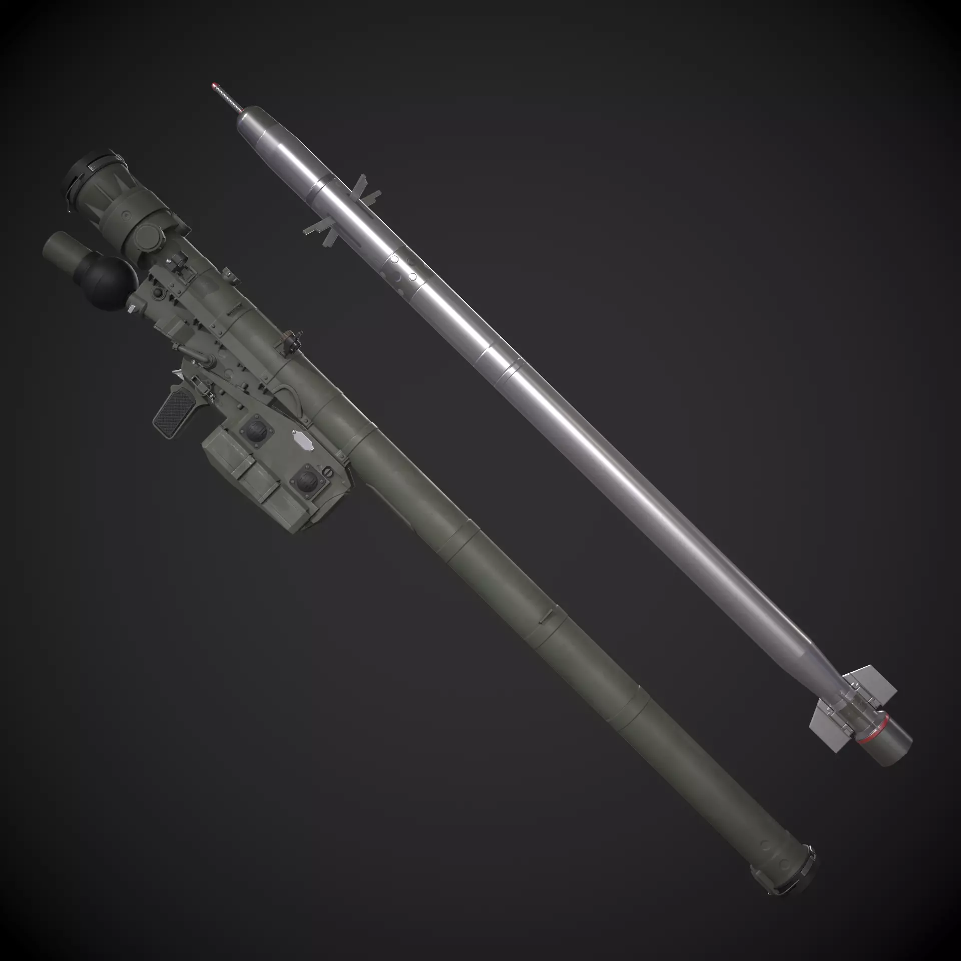 IGLA 9K38 Low-poly 3D model_0