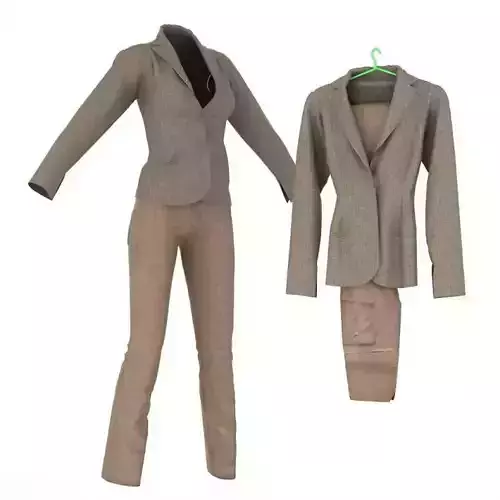 Womens Pant Suit 3D model Womens Pant Suit 3D model