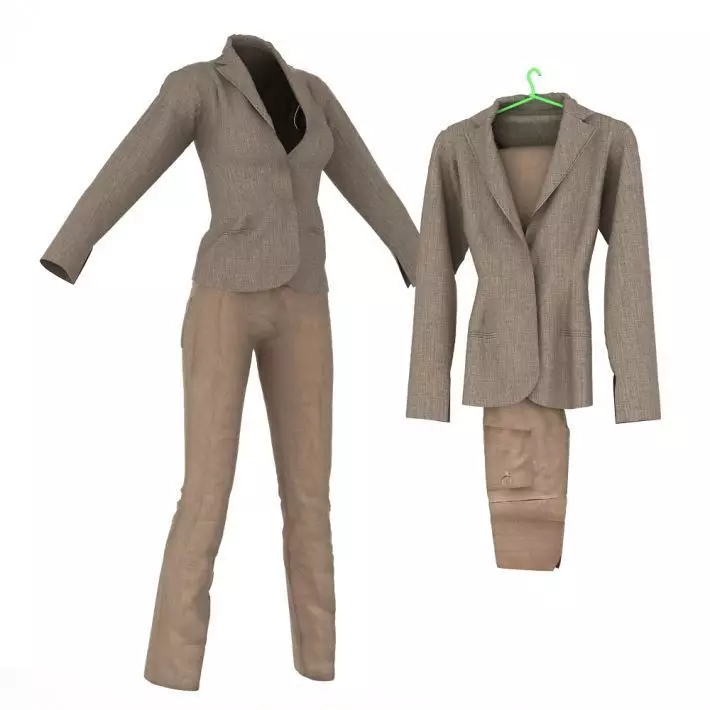 Womens Pant Suit 3D model_0
